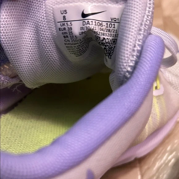 Nike Women's White and Lavender Athletic Shoes - Picture 3 of 8